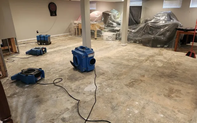Restoration equipment on an Euless attic water damage job