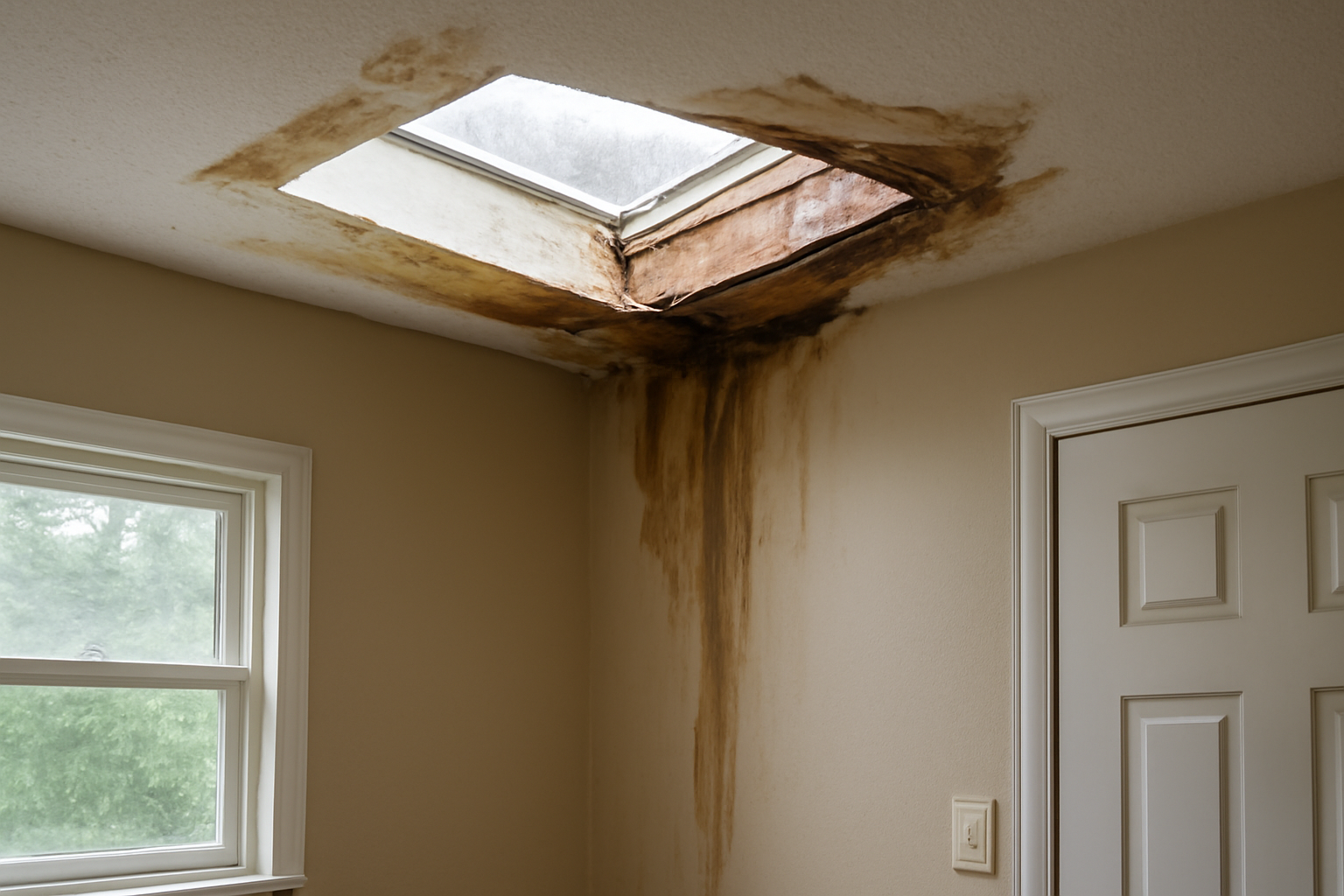 Skylight Leak Water Removal in Cedar Hill, TX
